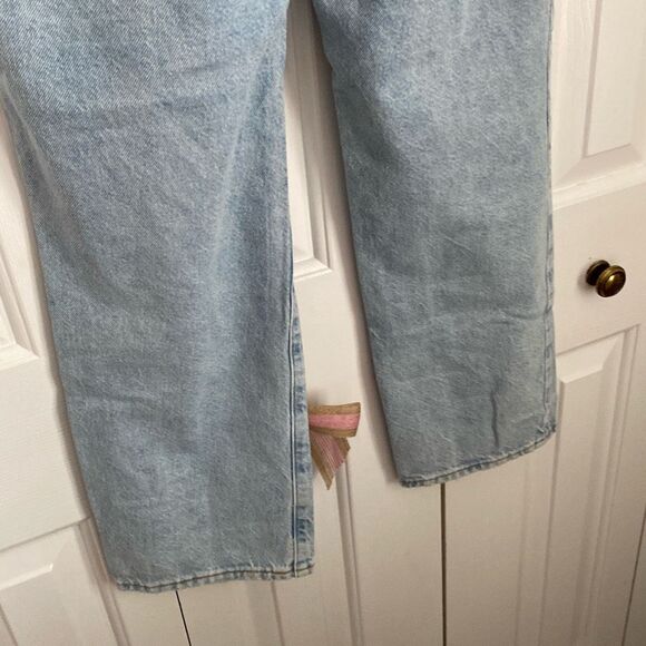 Pacsun Women's Dad Jeans Size 27 Light Wash Distressed Button Fly - Picture 8 of 10